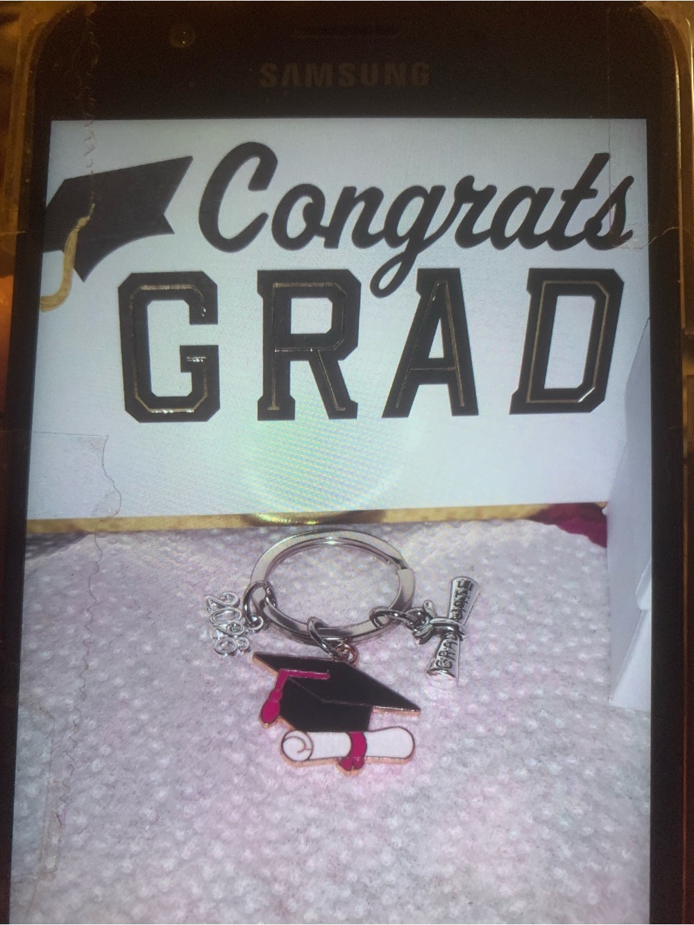 Graduation Keychain Cap & Diploma Charm - Black & Red NEW Handmade Unisex MEN - Picture 8 of 8